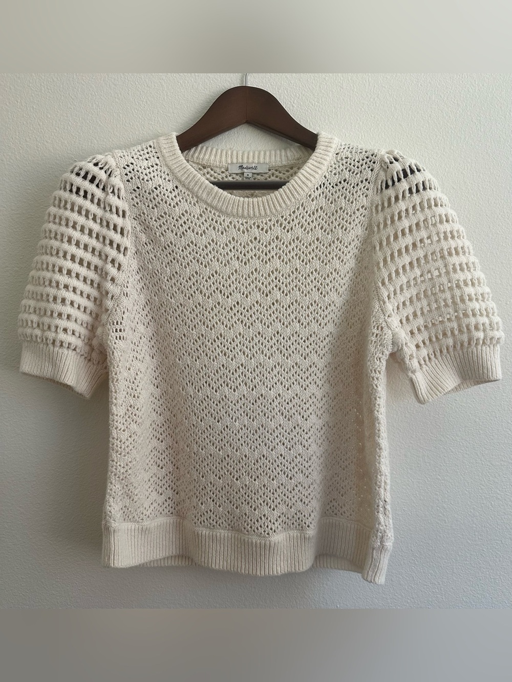 NWOT Madewell 100% Cotton Short Sleeve Sweater size Medium